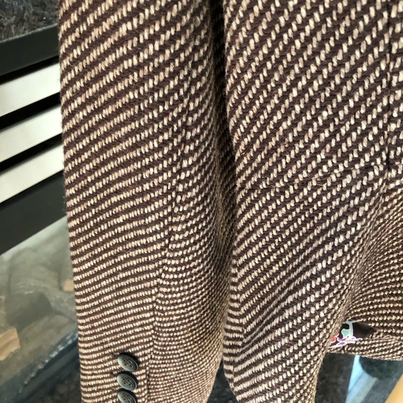 Zara Basic, Women’s Small, Fitted, Diagonal Pattern Blazer, Warm Polyester/Wool. - Picture 8 of 12